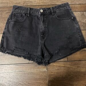 PacSun Black Jean Shorts with Distressed Details